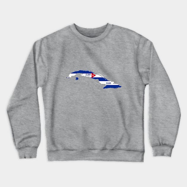 Cuba flag & map Crewneck Sweatshirt by Travellers